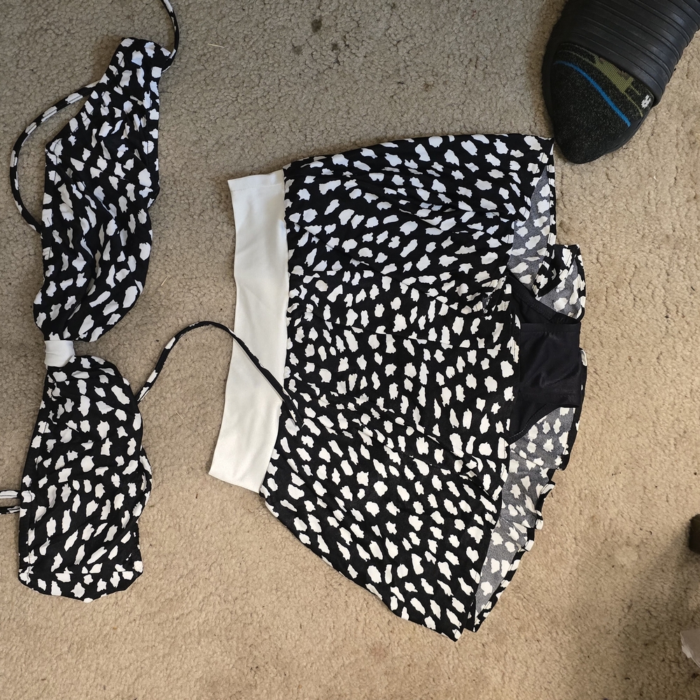 Black and White Polka Dot Bikini Set